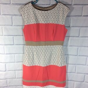 Studio One Size 8 Dress Sleeveless Lace Coral